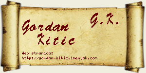 Gordan Kitić vizit kartica